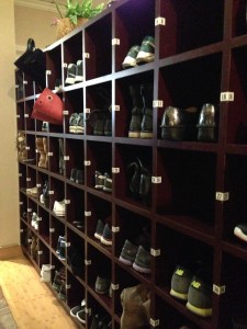 Olympus spa shoe cubbies